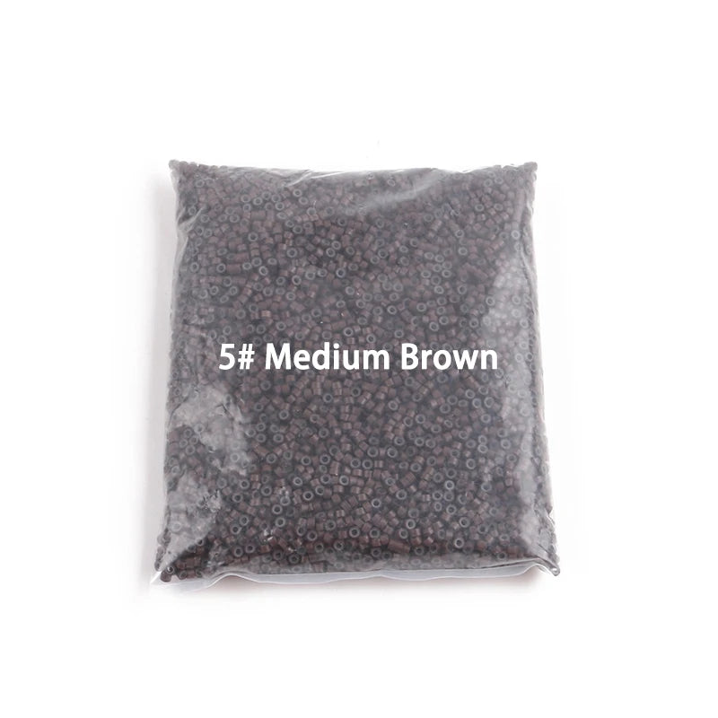 10000 Pieces 4.0 X 2.0mm Silicone Lined Micro Rings Beads Tubes Links for Hair Extensions 8 Colors Optional