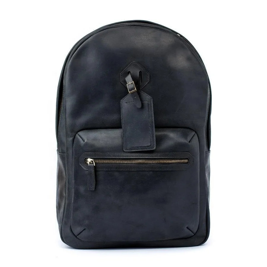 Genuine Leather Handcrafted College Classic Double Zipper Laptop Large Capacity Backpack School Boys and Girls Outdoor