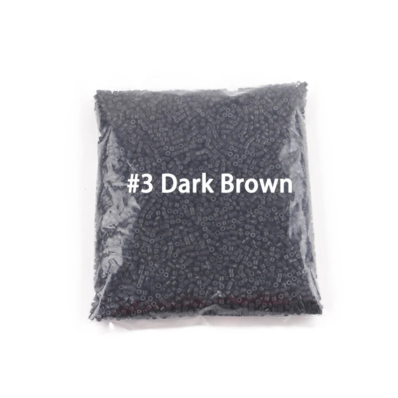 10000 Pieces 4.0 X 2.0mm Silicone Lined Micro Rings Beads Tubes Links for Hair Extensions 8 Colors Optional