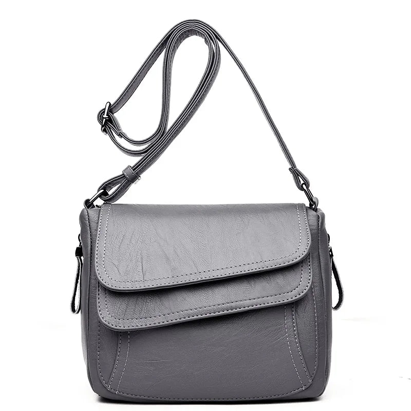 Hot Women Leather Messenger Bag Luxury Handbags Designer High Quality Female Vintage Crossbody Bags For Women Flap Shoulder Bags
