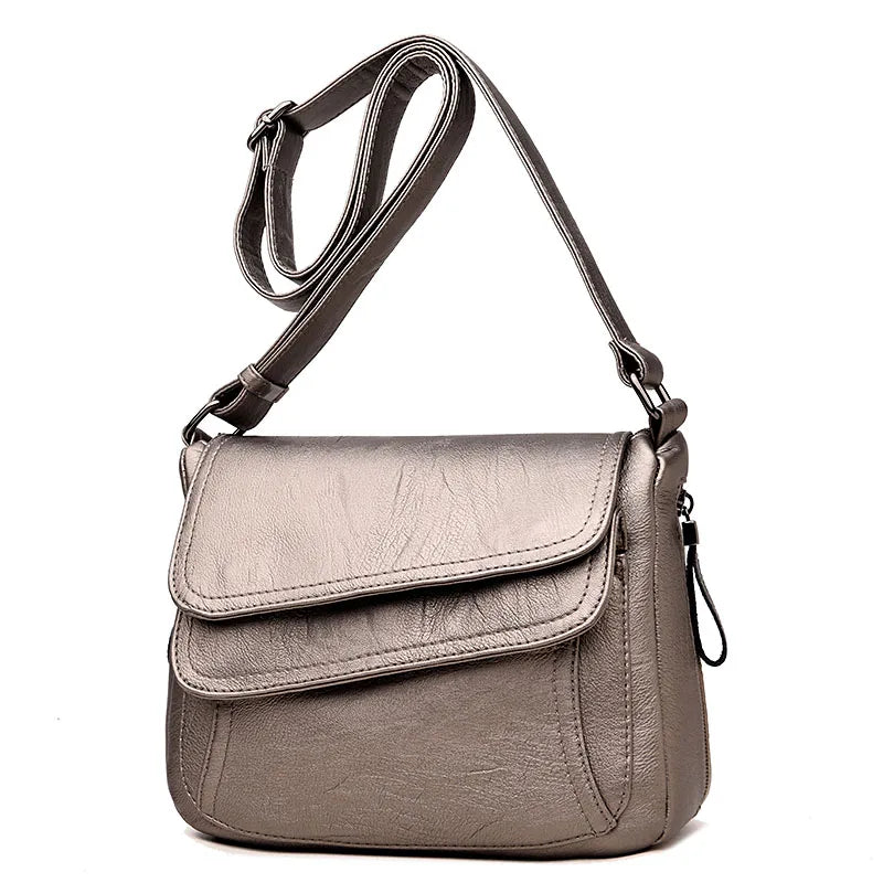Hot Women Leather Messenger Bag Luxury Handbags Designer High Quality Female Vintage Crossbody Bags For Women Flap Shoulder Bags
