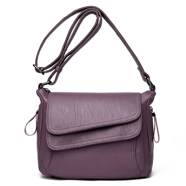 Korean Version Causal Versatile Women's Shoulder Bag Soft Leather European and American Small Square Bag