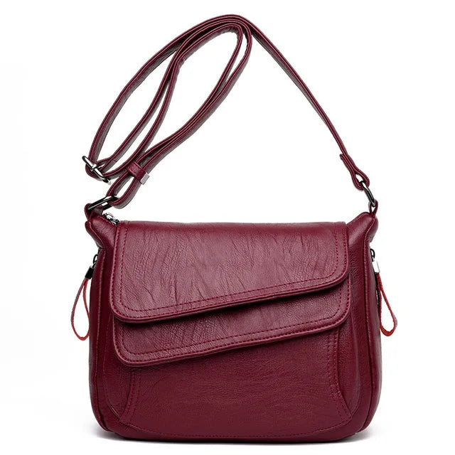 Korean Version Causal Versatile Women's Shoulder Bag Soft Leather European and American Small Square Bag