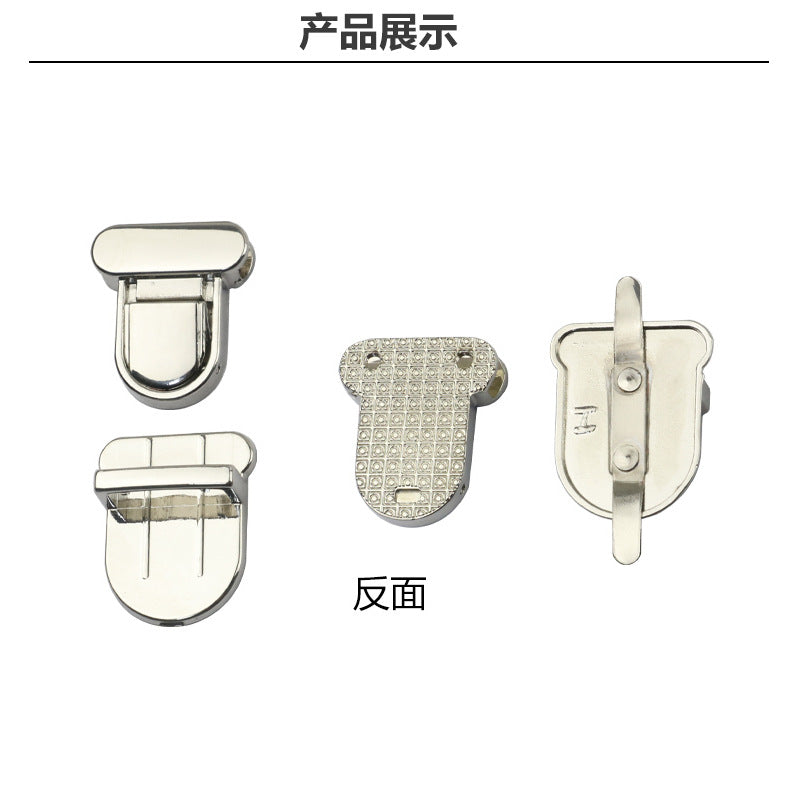 Luggage hardware accessories light gold silver die-casting screw lock mortise lock bag handbag lock hardware accessories small