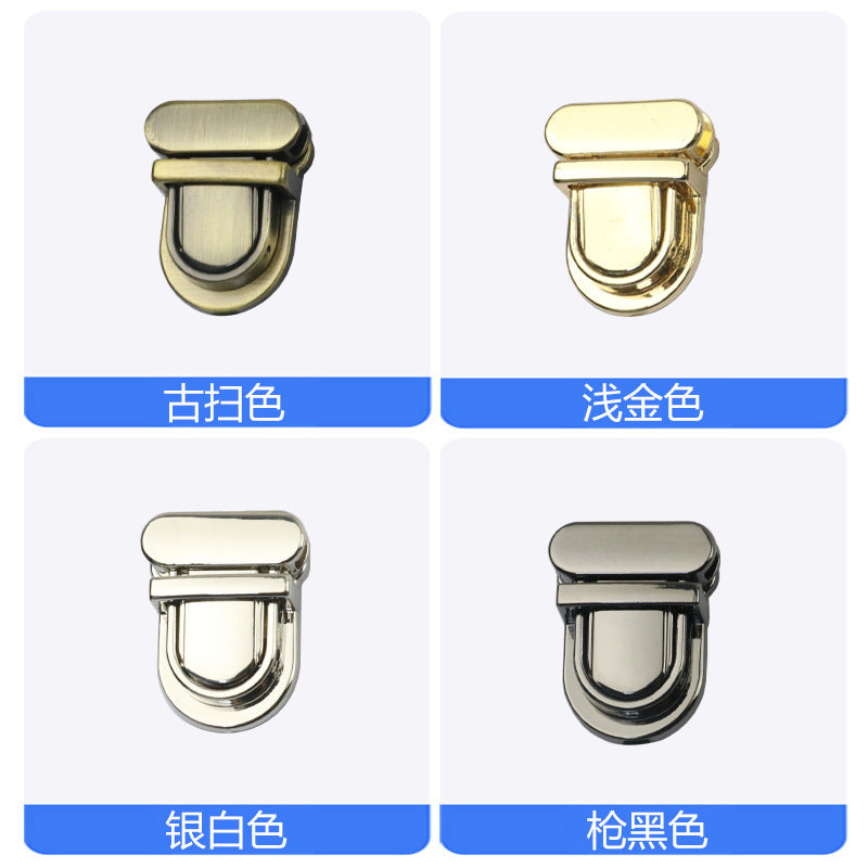 Luggage hardware accessories light gold silver die-casting screw lock mortise lock bag handbag lock hardware accessories small