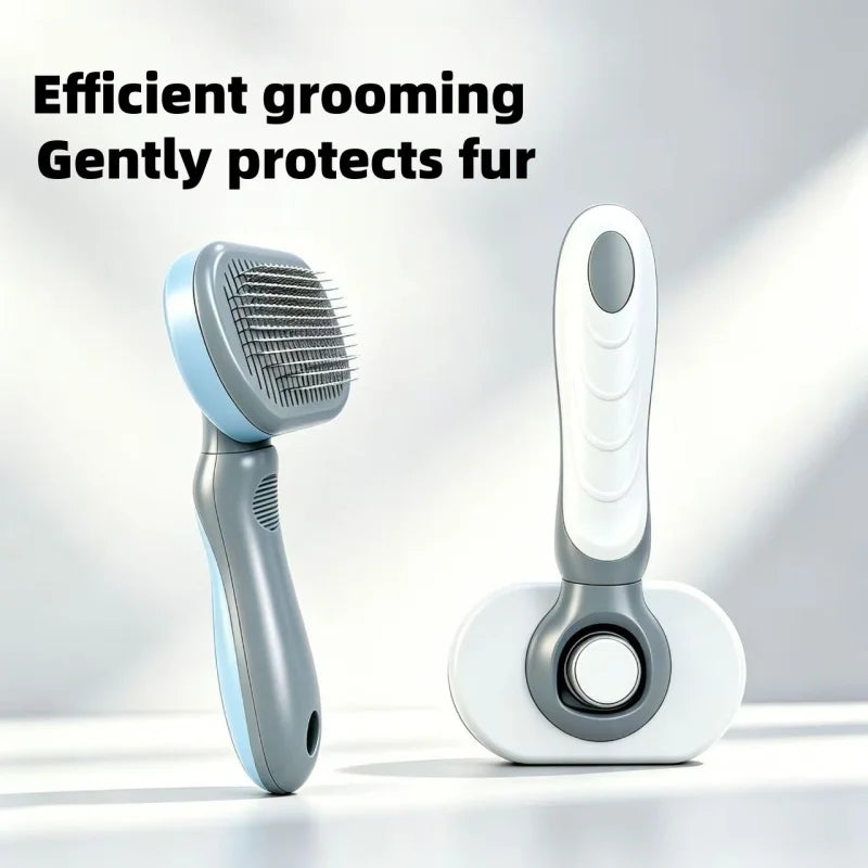 One-Click Self Cleaning Pet Brush Dog Cat Hair Remover Comb Gentle Massage Shedding Grooming Tool for Long Short Haired Animals