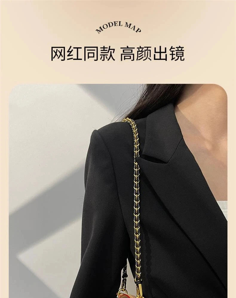 Makeup Bag Nice Crossbody Modification Leather Chain Shoulder Strap Silk Scarf Bag Chain D-Button Accessories