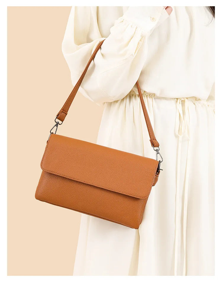 Genuine Leather Shoulder Crossbody Bags for Women Luxury Designer Women Handbags Commuter Sac Elegant Ladies Messenger Bag