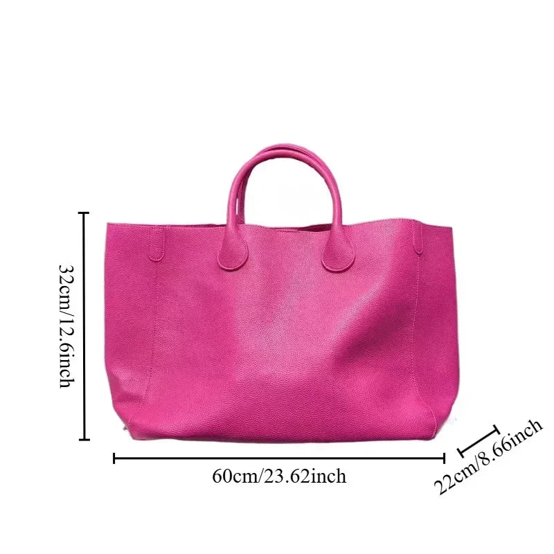 2026Sac à main surdimensionné en cuir végétalien pour femme, sac de shopping de grande capacité, simple et polyvalent