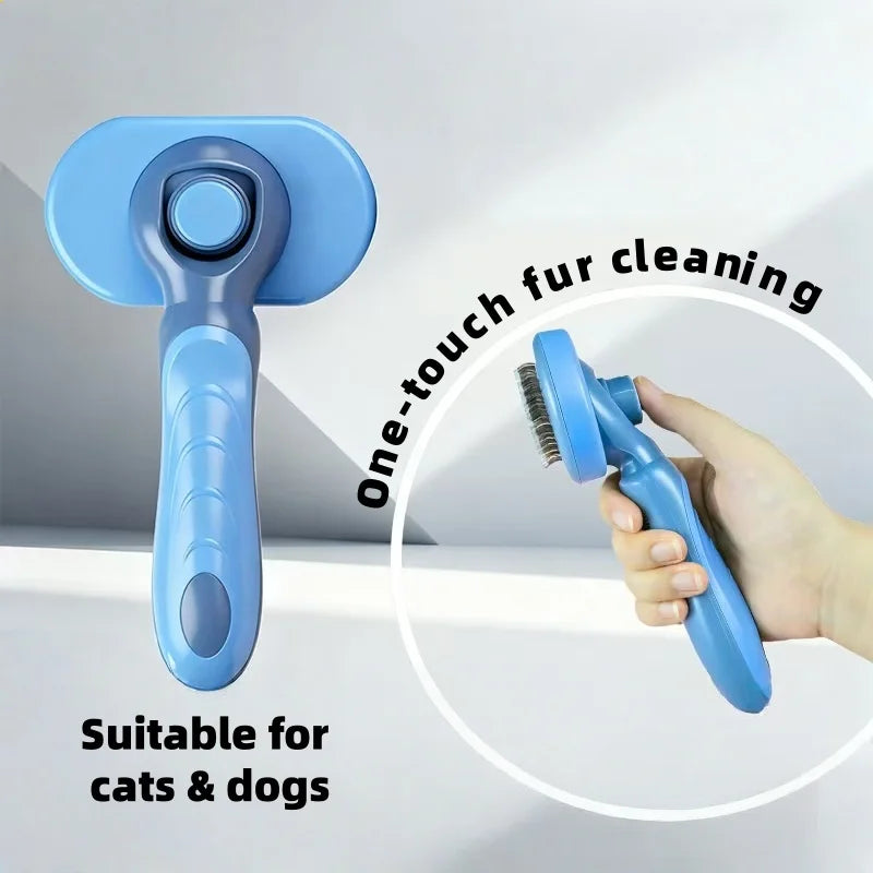 One-Click Self Cleaning Pet Brush Dog Cat Hair Remover Comb Gentle Massage Shedding Grooming Tool for Long Short Haired Animals