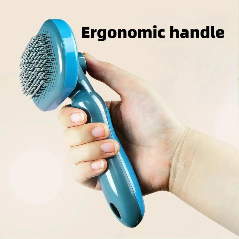 One-Click Self Cleaning Pet Brush Dog Cat Hair Remover Comb Gentle Massage Shedding Grooming Tool for Long Short Haired Animals
