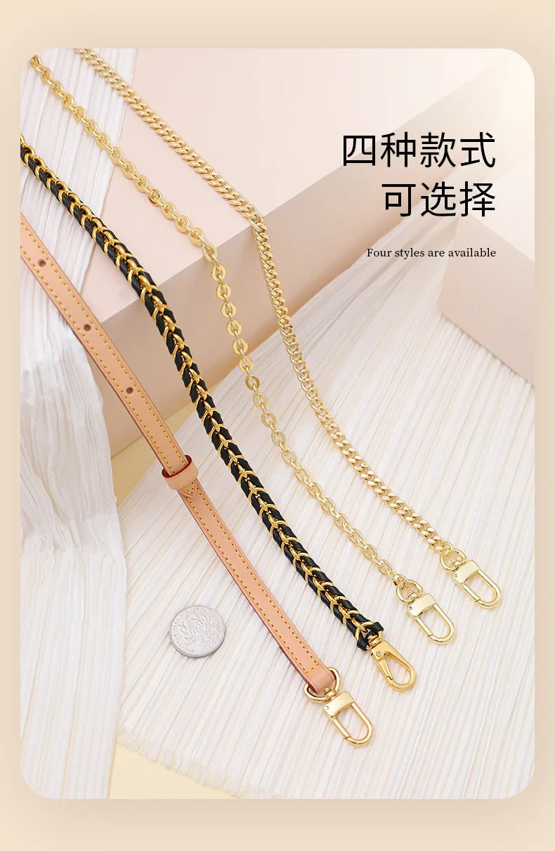 Makeup Bag Nice Crossbody Modification Leather Chain Shoulder Strap Silk Scarf Bag Chain D-Button Accessories