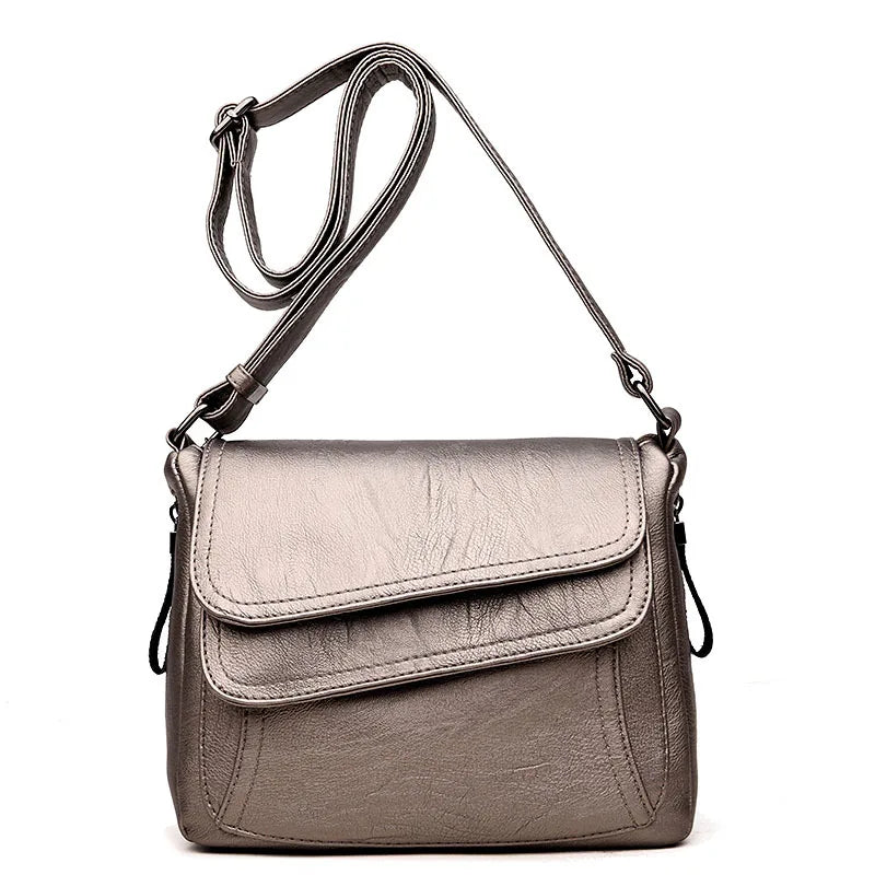 New Hot Sell Women's Shoulder Bag Multi Pockets Crossbody Purse Leather Flapover Messenger Satchel Designer Travel Work Handbag