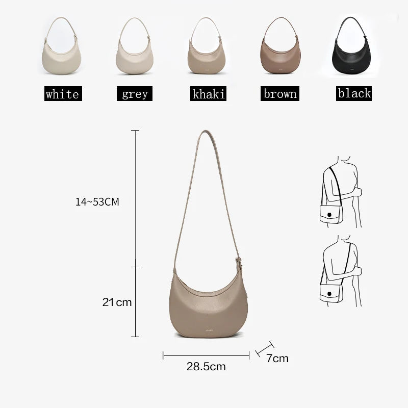 nouveau sac sous le bras en forme de croissant, sac bandoulière minimaliste tendance pour tenue décontractée quotidienne