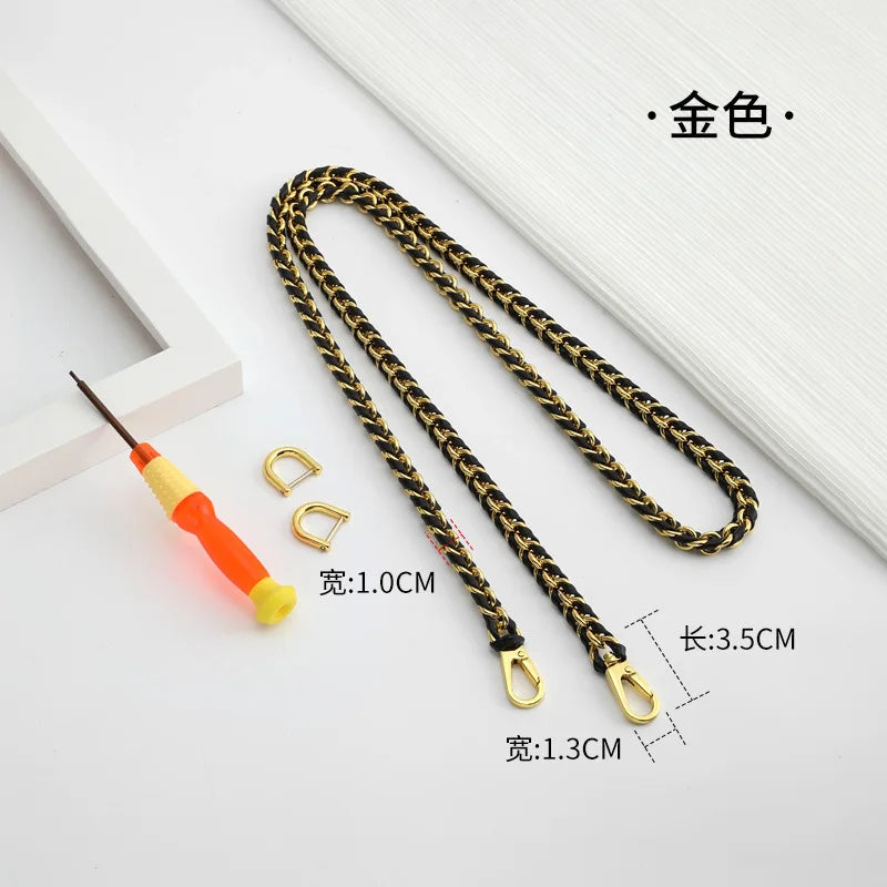 Makeup Bag Nice Crossbody Modification Leather Chain Shoulder Strap Silk Scarf Bag Chain D-Button Accessories