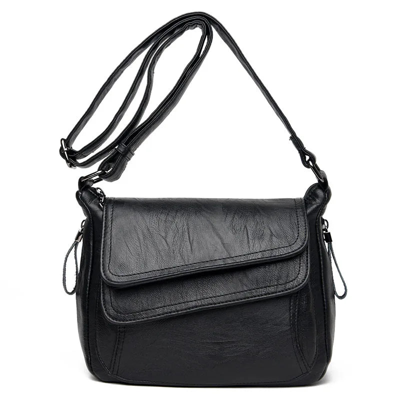 New Hot Sell Women's Shoulder Bag Multi Pockets Crossbody Purse Leather Flapover Messenger Satchel Designer Travel Work Handbag