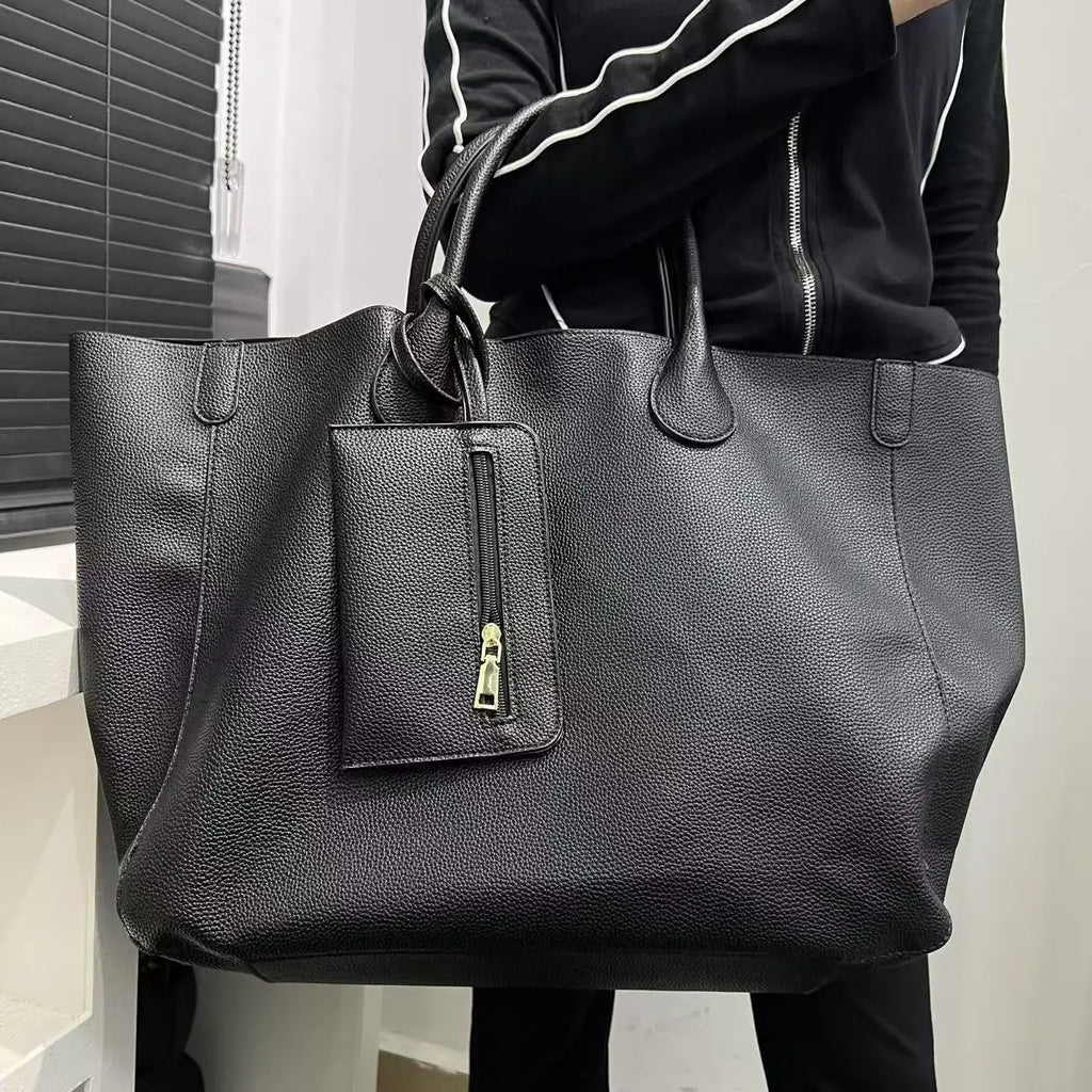 2026Sac à main surdimensionné en cuir végétalien pour femme, sac de shopping de grande capacité, simple et polyvalent