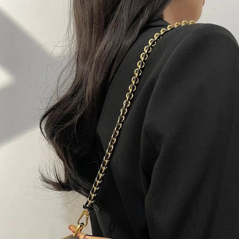 Makeup Bag Nice Crossbody Modification Leather Chain Shoulder Strap Silk Scarf Bag Chain D-Button Accessories