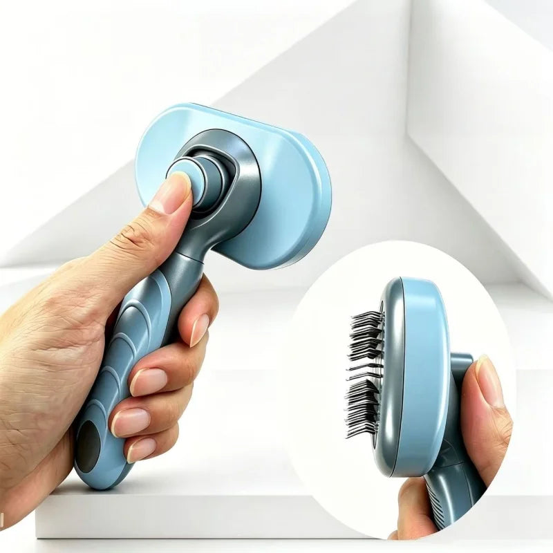 One-Click Self Cleaning Pet Brush Dog Cat Hair Remover Comb Gentle Massage Shedding Grooming Tool for Long Short Haired Animals