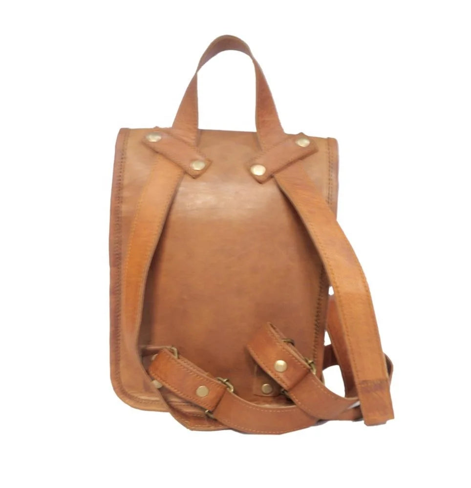 Top New Genuine Leather Material Vintage Laptop Backpack With Buckle Closure Shoulder Straps For Unisex Softback 20-39L Capacity