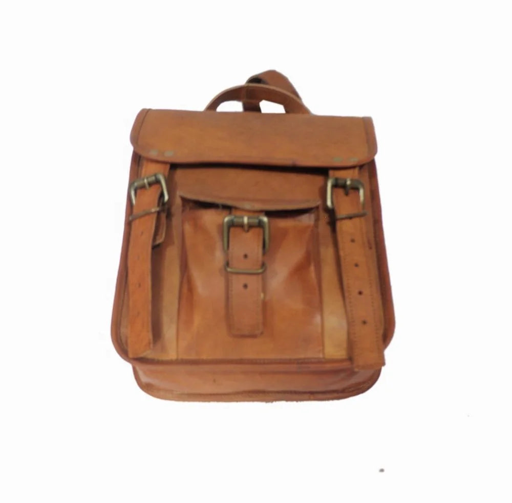 Top New Genuine Leather Material Vintage Laptop Backpack With Buckle Closure Shoulder Straps For Unisex Softback 20-39L Capacity